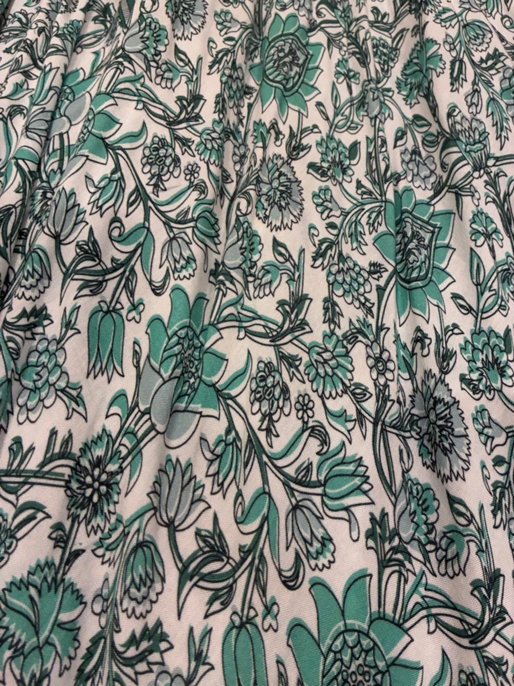 Cost Plus World Market Teal Green Floral Handkerchief Hem Sundress - Picture 5 of 5